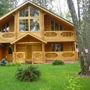 Срубы домов,  бань,  беседок из оцилиндрованного бревна. Пиломатериал. К