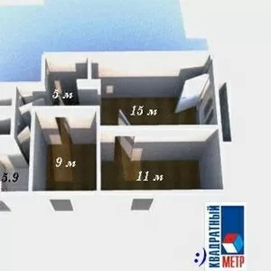 Трёхкомнатная квартира в кирпичном доме за разумную цену. 