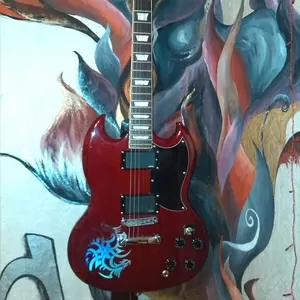 Электрогитара.Корпус J&D Gibson SG, начинка EMG