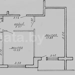 Продам двухкомнатную квартиру площадью 52 м²  (жилая 32 метра,  кухня 8