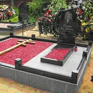Установка памятников,  оград.  Благоустройство мест захоронений 