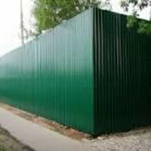 Заборы из профнастила  под ключ