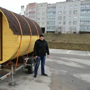 Баня бочка передвижная