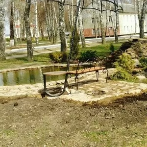 Навес-композиция лавочка под зонтиком