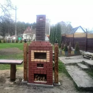 Камины,  печи и барбекю из кирпича (клинкер).