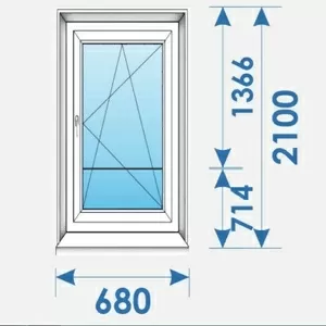 Двери Пвх 680х2100 дешево профиль Rehau-1