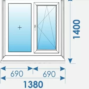 Окна Пвх 1380х1400 дешево профиль Rehau-13