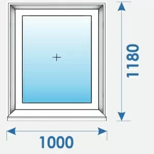Окна Пвх 1000х1180 дешево профиль Salamander № 3