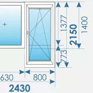 Балконная группа 2430х2150 Пвх профиль Brugmann-9