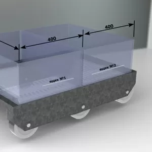 Тележки для 2-x колбасных ящиков из нерж стали